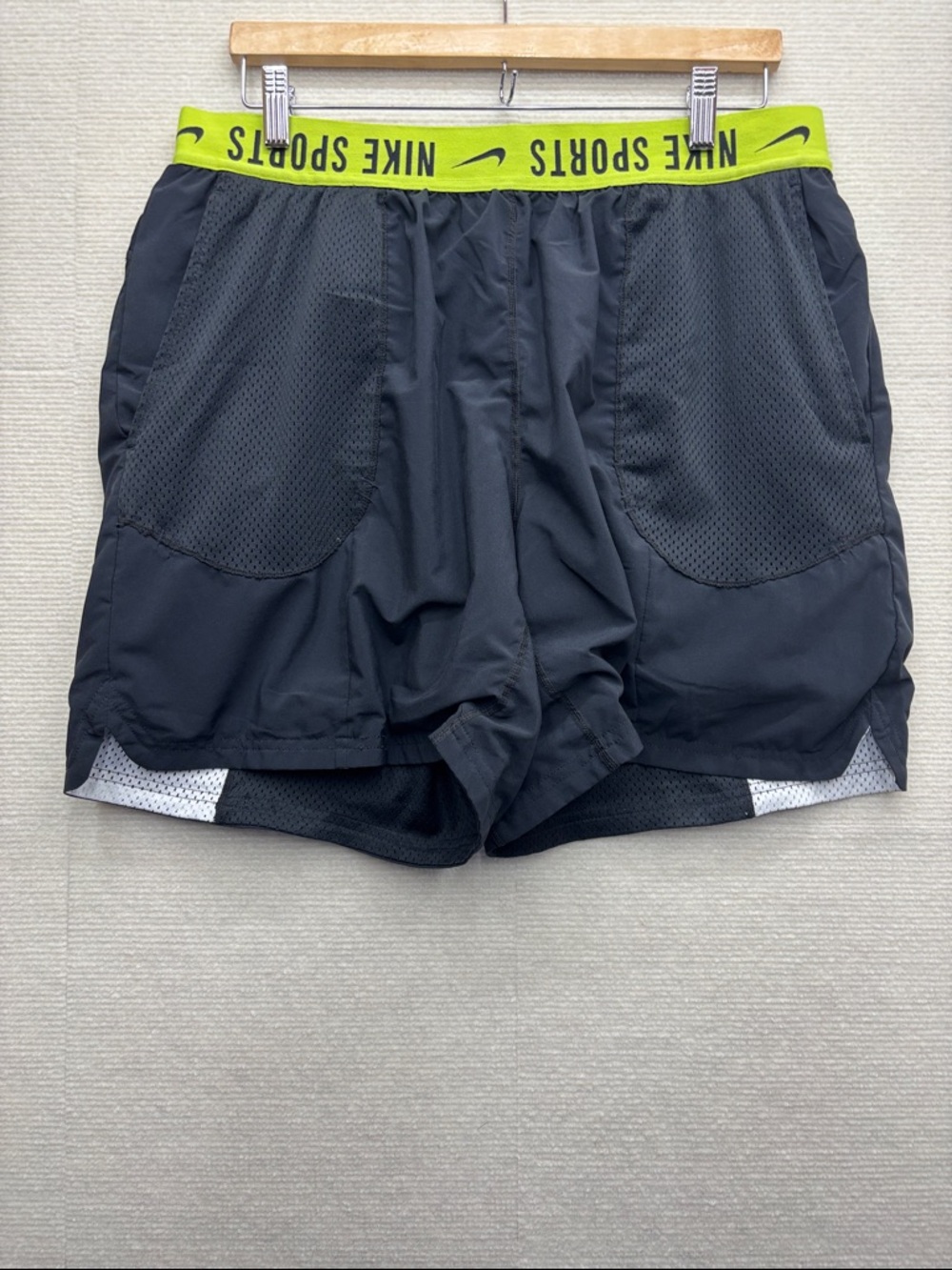 Nike | reversible XL Black Athletic Shorts with Neon Yellow Waistband